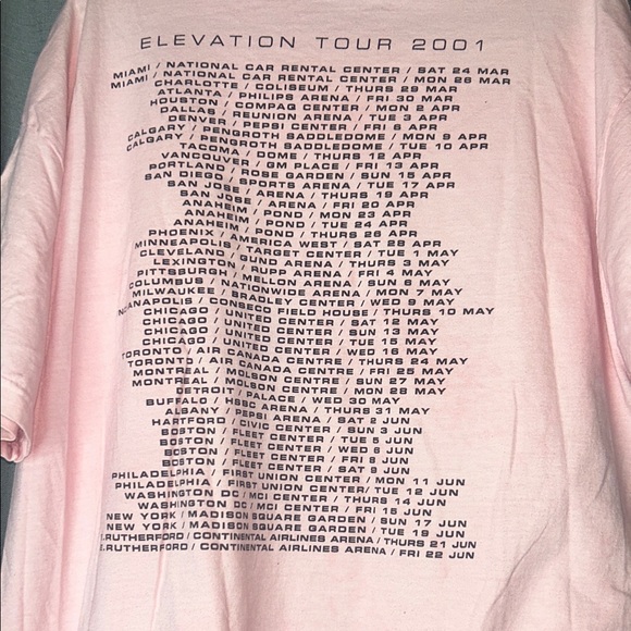 RARE!! 2001 Men's U2 Pink Graphic Band tour T-Shirt - Picture 6 of 6